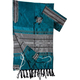 Gabrieli Handwoven Silk Teal Tallit Set - Blue and Silver Stripes