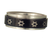 Stainless Steel Black Revolving Star of David Ring