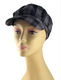 Womens Checked Cap with Metallic Threads