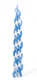 Handmade Beeswax Braided Havdalah Candle - Blue and White