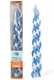 Handmade Beeswax Braided Havdalah Candle - Blue and White