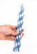 Handmade Beeswax Braided Havdalah Candle - Blue and White