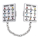 Tallit Prayer Shawl Clips, Nickel Plated - Colorful Breastplate Image