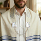 Tallit Prayer Shawl Clips, Nickel Plated - Colorful Breastplate Image