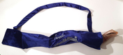 Yemenite Shofar Pouch Blue Velvet - Silver Embroidered Jerusalem Image