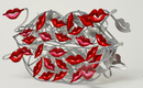 David Gerstein Free Standing Double Sided Lips Sculpture - One Hundred Kisses