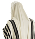 Talitnia Malchut Wool Non Slip Tallit Prayer Shawl Black Stripes - Optional Handmade Tzitzit Strings