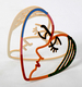 David Gerstein Free Standing Double Sided Heart Sculpture - Face to Face