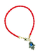 AJDesign Red Braided Cord Kabbalah Bracelet, Hamsa Charm with Blue Stone