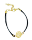 Red or Black Cord Kabbalah Bracelet, Shema Yisrael Plaque - Gold