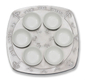 Shraga Landesman Aluminum Seder Plate Engraved Hebrew Wording with White Dishes