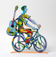 David Gerstein Free Standing Double Sided Bicycle Sculpture - Troubadour Rider
