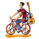 David Gerstein Free Standing Double Sided Bicycle Sculpture - Troubadour Rider