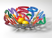David Gerstein Laser Cut Fruit Bowl or Wall Decoration - Brush Strokes
