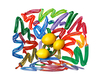 David Gerstein Laser Cut Fruit Bowl or Wall Decoration - Brush Strokes