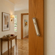 Clear Plastic Lucite Transparent Mezuzah Case, Gold Shin