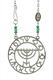 Shraga Landesman Shalom and Menorah Pomegranate Necklace - Nickel Silver