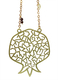 Shraga Landesman Brass Wall Hanging Pomegranate - Hebrew Alphabet