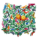 David Gerstein Laser Cut Fruit Bowl or Wall Decoration - Birds of the World