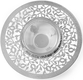 Dorit Judaica Glass and Stainless Steel Honey Dish with Spoon - Etched Pomegranates
