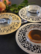 Dorit Judaica Glass and Stainless Steel Honey Dish with Spoon - Etched Pomegranates