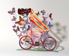 David Gerstein Free Standing Double Sided Bicycle Sculpture - Rider in Euphoria
