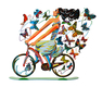David Gerstein Free Standing Double Sided Bicycle Sculpture - Rider in Euphoria