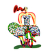 David Gerstein Free Standing Double Sided Bicycle Sculpture - Summer Rider
