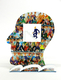 David Gerstein Free Standing Double Sided Head Sculpture - Head to the Top