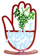 David Gerstein Free Standing Hamsa Sculpture Grapes Wine Cup - Shalom Yisrael