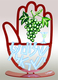 David Gerstein Free Standing Hamsa Sculpture Grapes Wine Cup - Shalom Yisrael