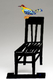 David Gerstein Free Standing Double Sided Sculpture - Bird Perched on Chair