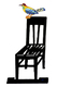 David Gerstein Free Standing Double Sided Sculpture - Bird Perched on Chair