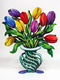 David Gerstein Free Standing Double Sided Flower Vase Sculpture - Tulips Large