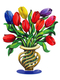 David Gerstein Free Standing Double Sided Flower Vase Sculpture - Tulips Large