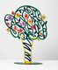 David Gerstein Free Standing Double Sided Flower Sculpture - Green Bouquet