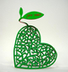 David Gerstein Free Standing Double Sided Heart Sculpture - Think Green