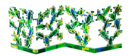 David Gerstein Free Standing Double Sided Sculpture - Digital Cactus