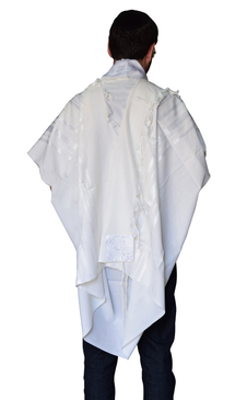 Talitnia Gilboa Light Weight Non Slip Tallit Wool Tallit Prayer Shawl - White Stripes