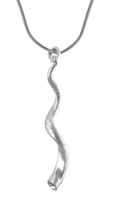 Silver Yemenite Shofar Necklace Pendant Rhodium Plated
