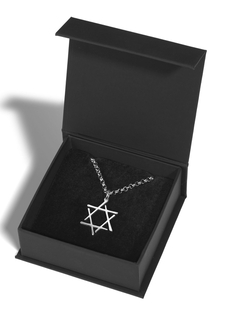 Adi Sidler Stainless Steel Necklace, Star of David with Contemporary Touch
