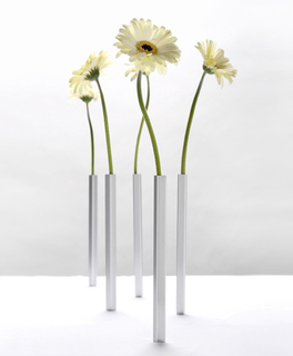 Silver Aluminum Magnetic Vase