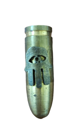 Necklace, Israeli Army Bronze Bullet Pendant with Hamsa Hand - Ball Chain