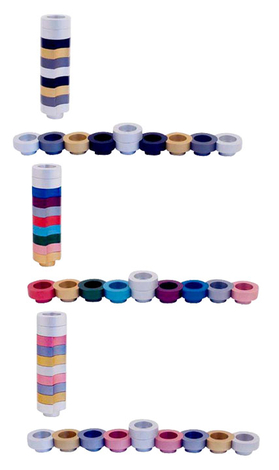 Agayof Compact Doughnut Travelling Menorah - Choice of Colors