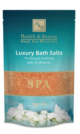 H&B Luxury Bath Salts with 40 Dead Sea Minerals, Orange  Jasmine Aroma