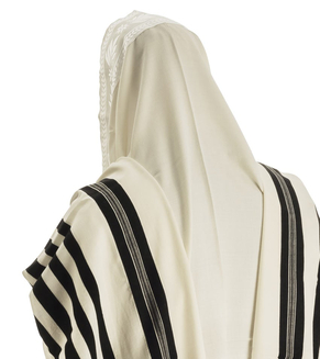 Talitnia Malchut Wool Non Slip Tallit Prayer Shawl Black Stripes - Optional Handmade Tzitzit Strings