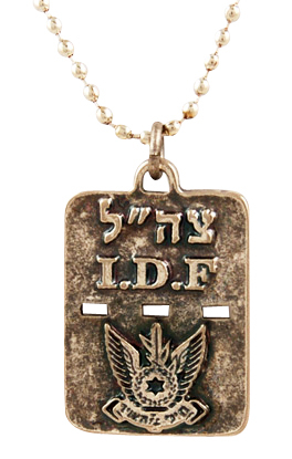 Necklace, Israeli Army Dog Tag IDF Air Force Pendant & Travel Prayer - Ball Chain