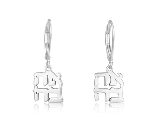 Sterling Silver Leverback Earrings - Ahava Love