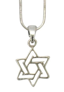 Rhodium Pendant Necklace - Star of David