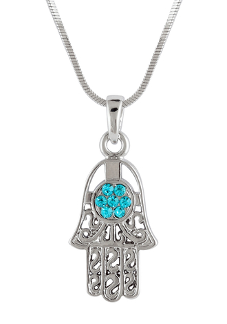 Hamsa Necklace with Turquoise Stones